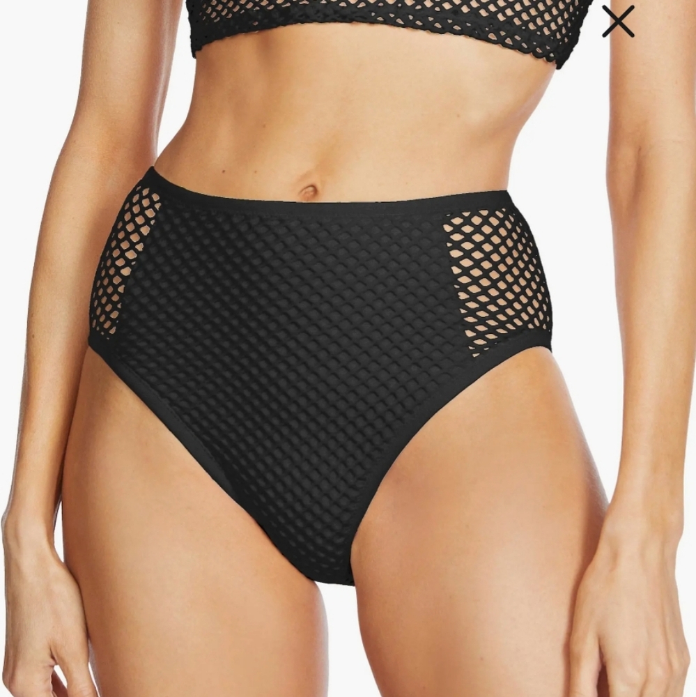 Robin Piccone Black High-Waist Bikini Bottom